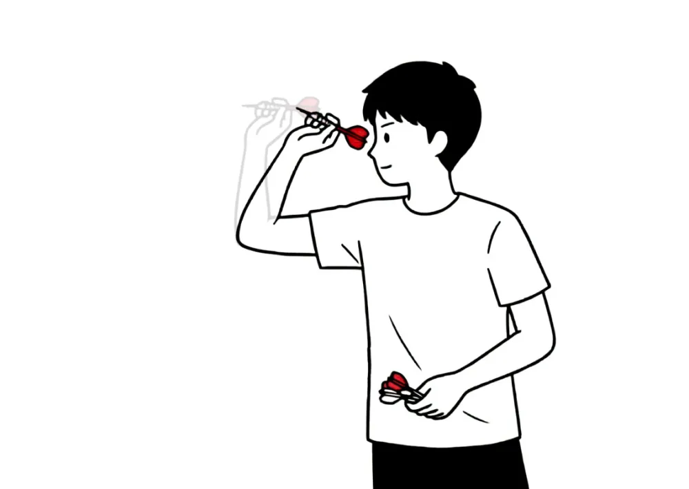 ダーツの投げ方：テイクバック