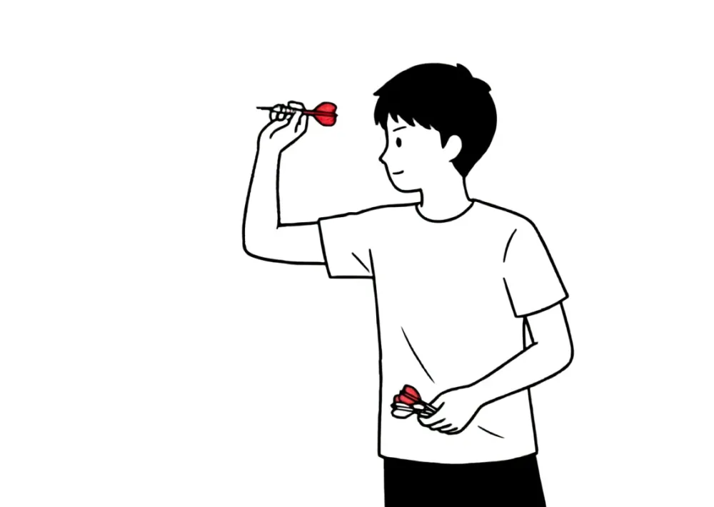 ダーツの投げ方：セットアップ