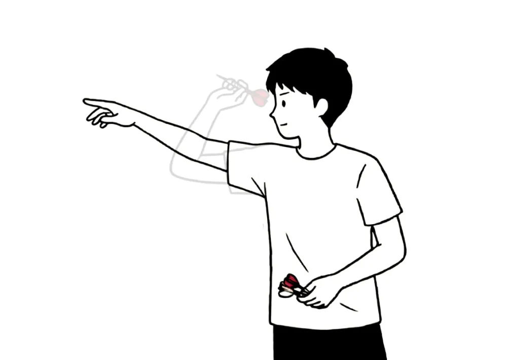 ダーツの投げ方：リリース＆フォロースルー